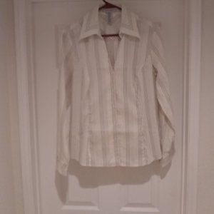 Stretch Pin Stripped Blouse NWOT